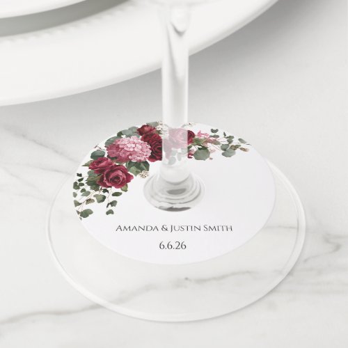Wedding wine glass tag