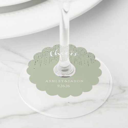Wedding wine glass tag