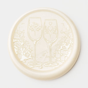 Wedding Wine Glasses Wax Seal Stickers