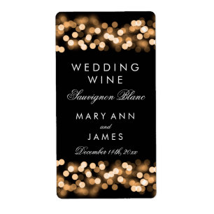 Wedding Wine Label Gold Hollywood Glam