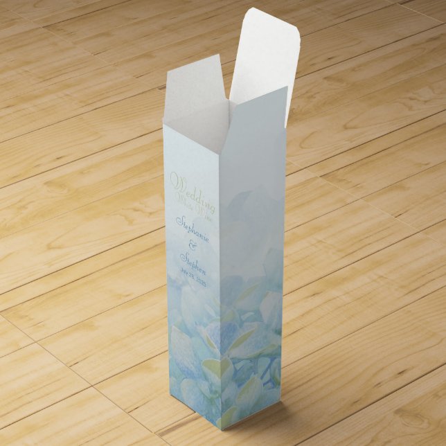 Wedding wine personalized hydrangea wine box (Opened)