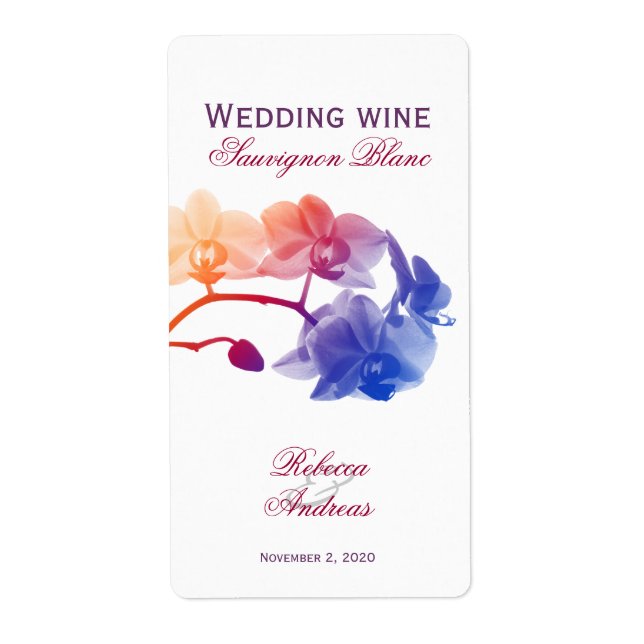 Wedding wine personalized youthful label (Front)