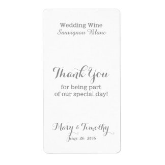 Wedding Wine Thank You Label