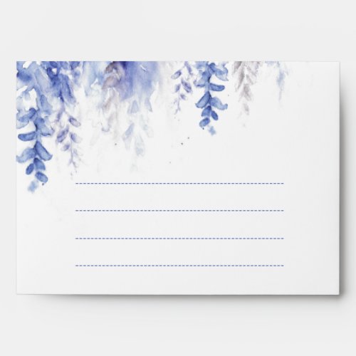 Wedding winter vine cascade blue gray place  envelope