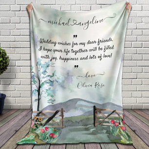 Wedding Wishes Custom Blanket for a Friend