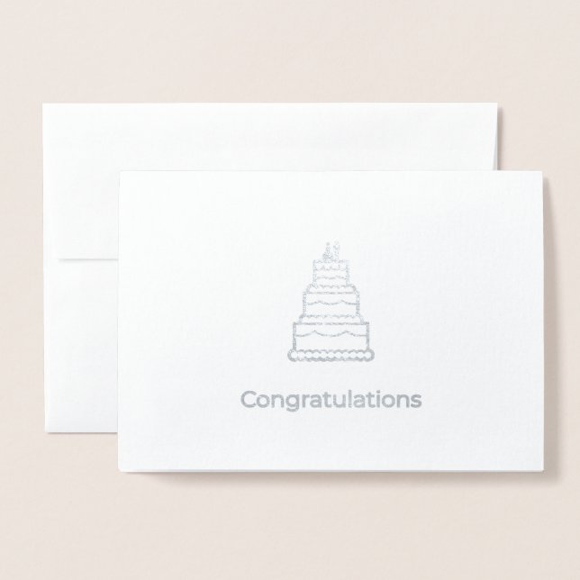 Wedding Wishes Foil Greeting Card (Front With Envelope)