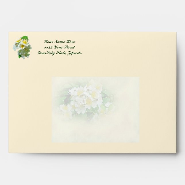 Wedding Wishes Multiflora Roses Envelope (Front)
