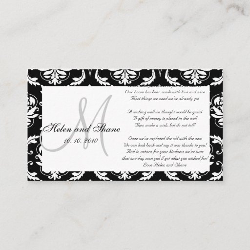 Customizable Wedding Wishing Well and Hotel Information Card Business Card