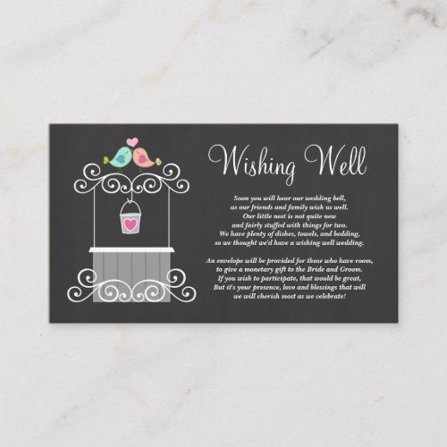 Wedding Wishing Well Cute Love Birds Business Card