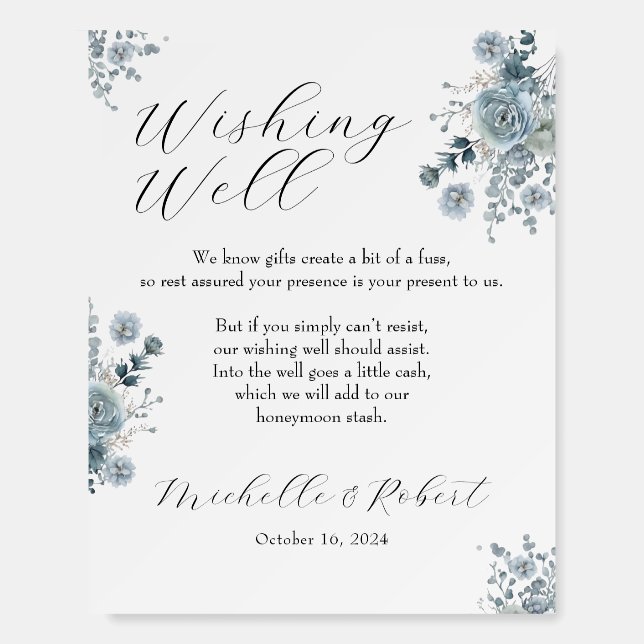 Wedding Wishing Well Large Foam Board Sign (Front)