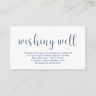 Wedding Wishing Well, Minimal design, Navy blufont Enclosure Card