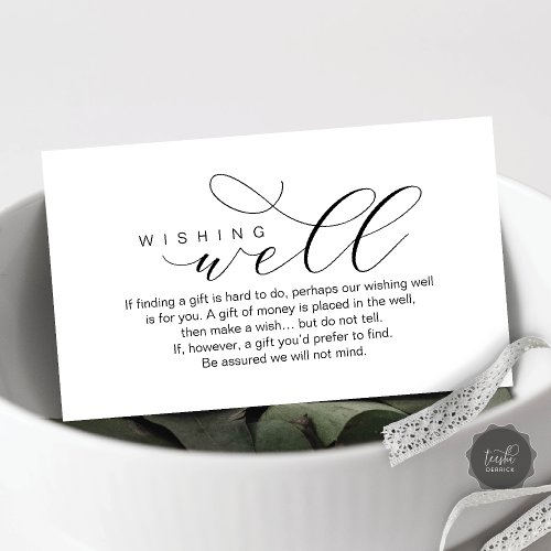 Wedding Wishing Well Modern elegance minimal Enclosure Card