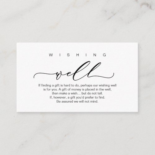 Wedding Wishing Well Modern Romantic Script Enclosure Card