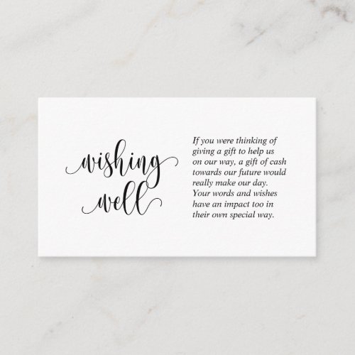 Wedding Wishing Well Modern Script Design Enclosu Enclosure Card