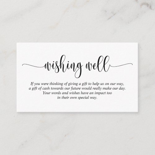 Wedding Wishing Well Modern Script Theme Enclosure Card