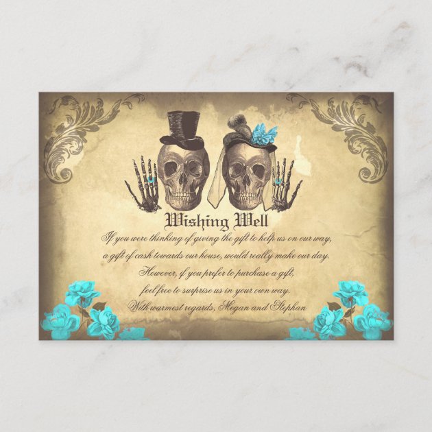 Wedding Wishing Well Skull Vintage Cards