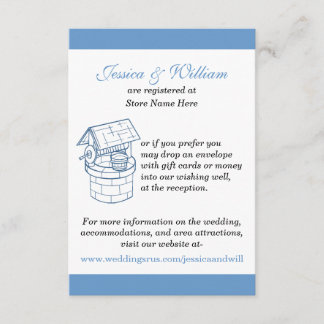 Wedding Wishing Well & Website Custom Card