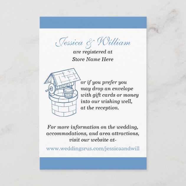 Wedding Wishing Well & Website Custom Card