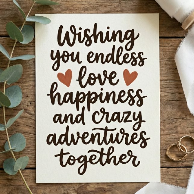 Wedding Wishing You Endless Love Happiness eco Card (Creator Uploaded)