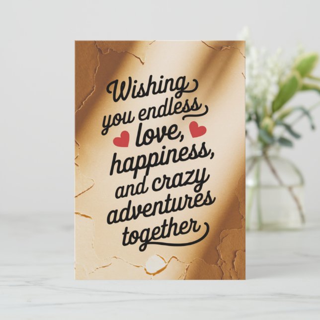 Wedding Wishing You Endless Love Happiness  Invitation (Standing Front)
