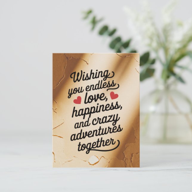 Wedding Wishing You Endless Love Happiness  Postcard (Standing Front)