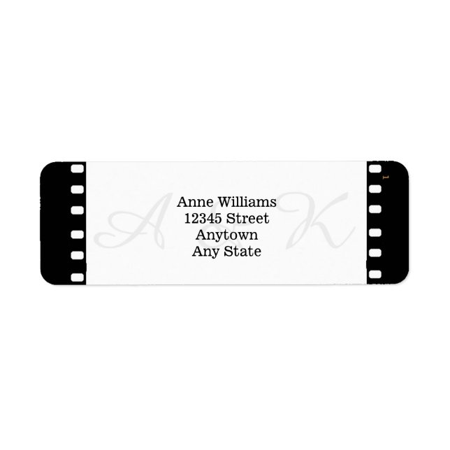 Wedding With A Movie Film Theme Label (Front)