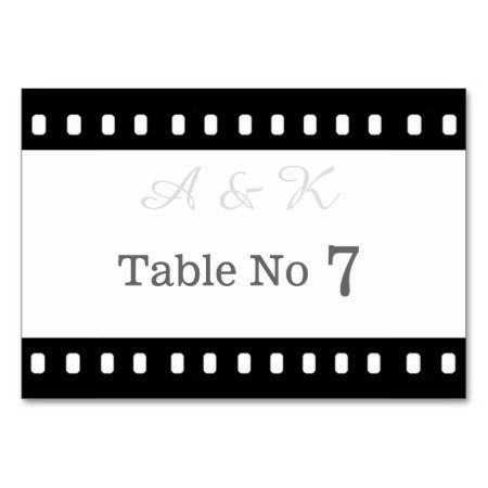 Wedding With A Movie Film Theme Table Card