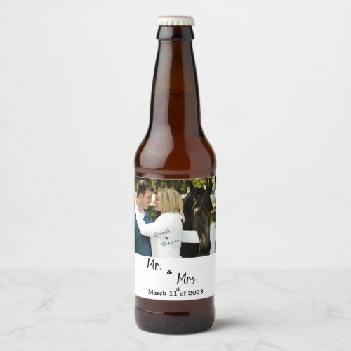 Wedding with Photo   Beer Bottle Label