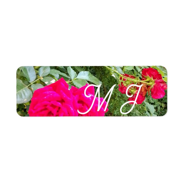 Wedding with Red Roses Photo Label (Front)