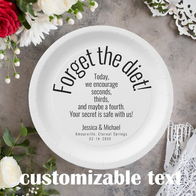 💍 Wedding witty  Minimalist Elegant  Paper Plates (Round Paper Plate from the Elegance Collection – a whimsically delightful addition to your wedding)
