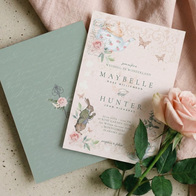 Wedding Wonderland Vintage Alice In Wonderland Invitation (Wedding Wonderland Vintage Alice In Wonderland Invitation)