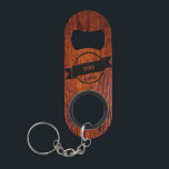 Wedding Wood Grain Logo Monogrammed Best Man Keychain Bottle Opener<br><div class="desc">Give your best mate a gift that he will appreciate. Vintage style design with handsome vintage wood grain look. Monogrammed with your best mans name or groomsmans name. The perfect gift for your wedding party.</div>