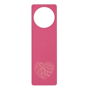 Wedding word cloud door hanger