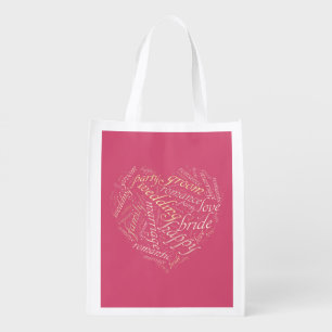 Wedding word cloud grocery bag