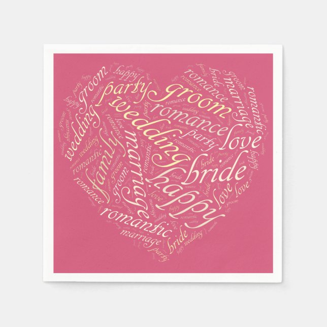 Wedding word cloud napkins (Front)
