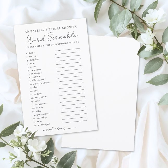 Wedding Word Scramble Bridal Shower Game (Wedding Word Scramble Bridal Shower Game)