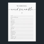 Wedding Word Scramble Bridal Shower Game Program<br><div class="desc">This game is the perfect way to keep guests entertained at your bridal shower or other wedding event.</div>