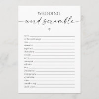 Wedding Word Scramble Bridal Shower Game