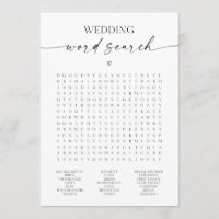 Wedding Word Search Bridal Shower Game