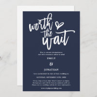 Wedding Worth the Wait Script Navy White