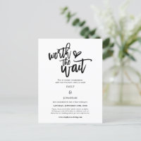Wedding Worth the Wait Script Save the Date