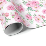 Wedding Wrapping Paper<br><div class="desc">This roll of wedding wrapping paper is shown with a lovely pink roses print.
Matte Shown
Customize this item or buy as is.
Stock Image
freepik.com</div>