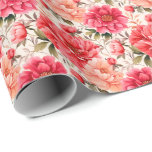 Wedding Wrapping Paper<br><div class="desc">Wrapping paper is shown with a lovely pink peony floral print. 
Customize this item or buy as is.





Licensed Print</div>