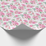 Wedding Wrapping Paper<br><div class="desc">Wrapping paper shown with a lovely pink rose bouquet print.
Customize this item or buy as is.
Stock Print
freepik.com</div>