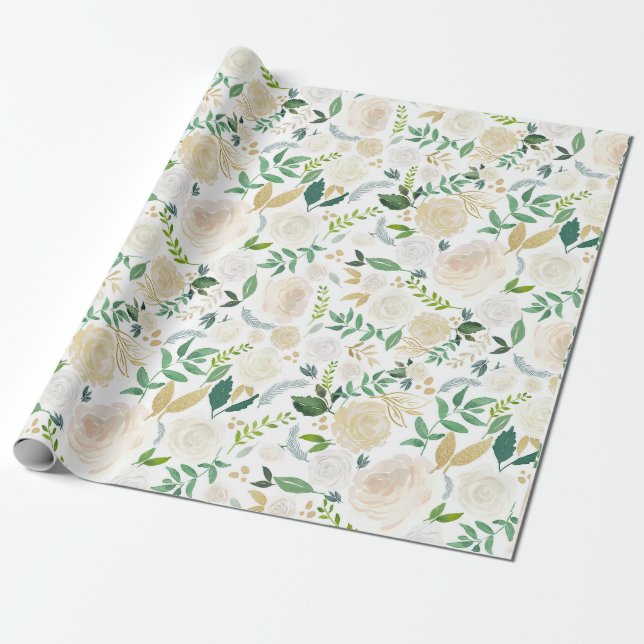Wedding Wrapping Paper Large Floral (Unrolled)
