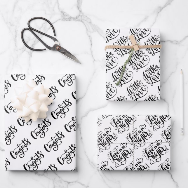 Wedding Wrapping Paper Sheets (Front)