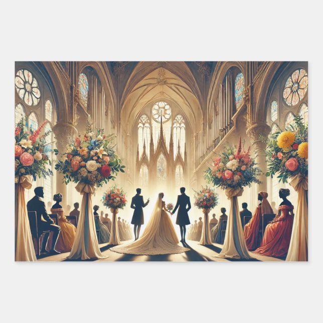 Wedding Wrapping Paper Sheets (Front)