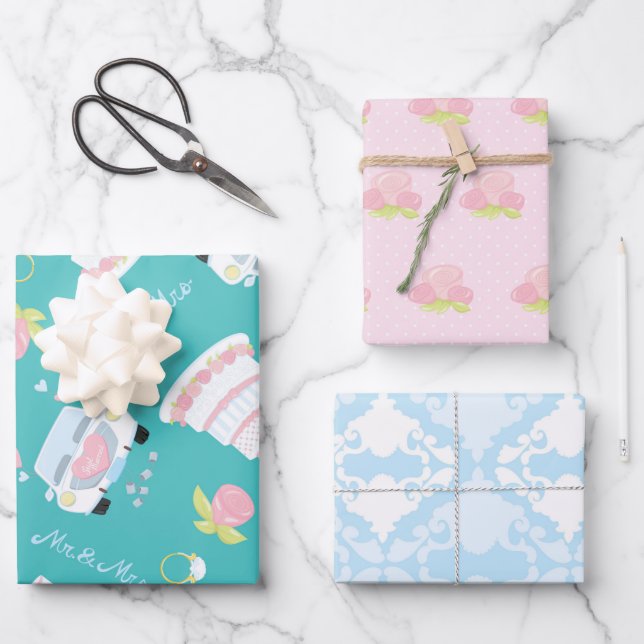 Wedding Wrapping Paper Sheets (Front)