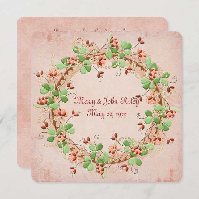 Wedding Wreath Vow Renewal Invitation (Front/Back)