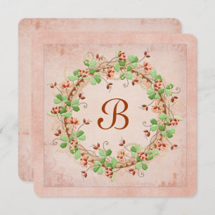 Wedding Wreath with Monogram Invitation